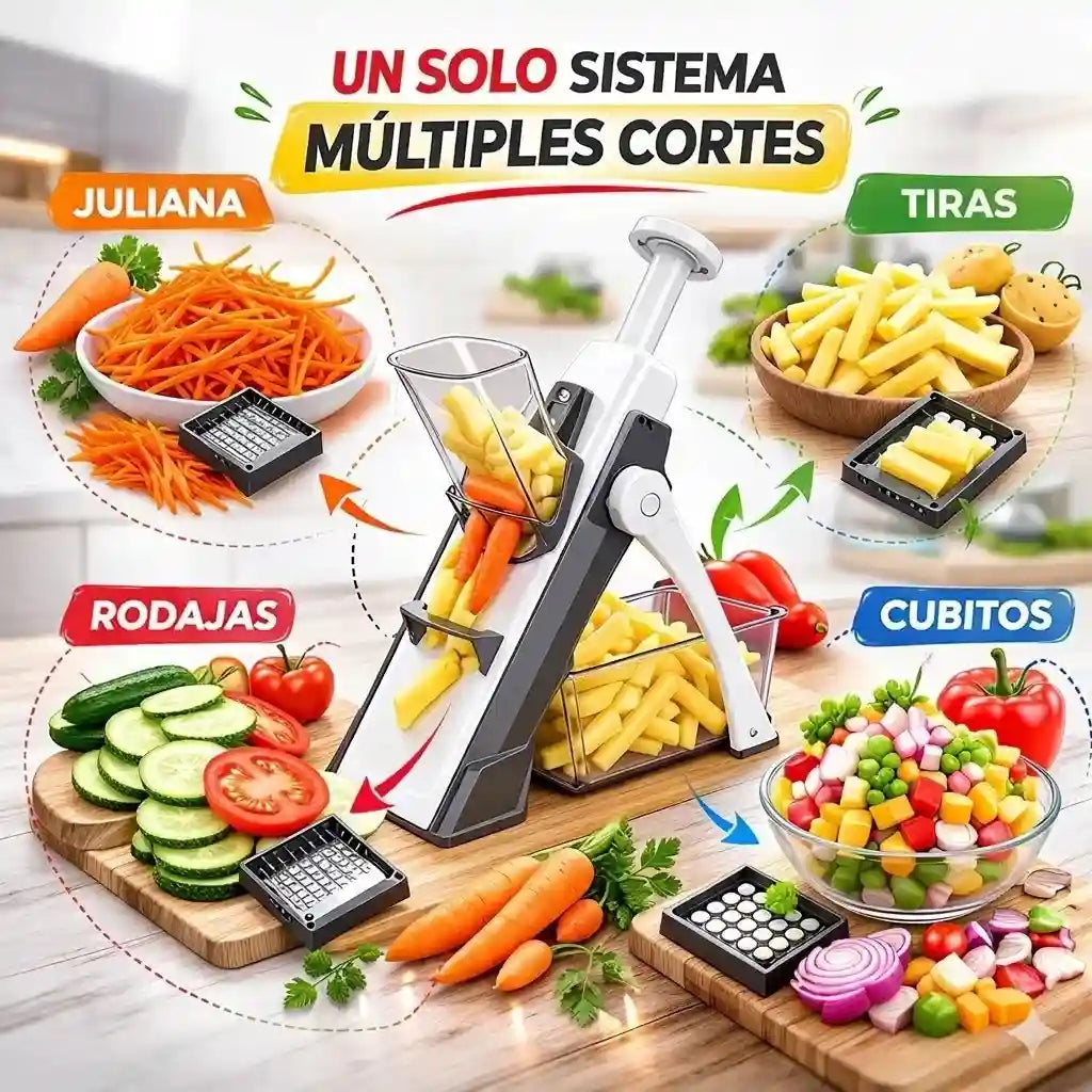 picador DE VERDURAS MULTIFUNCIONAL CORTA, REBANA EN SEGUNDOS