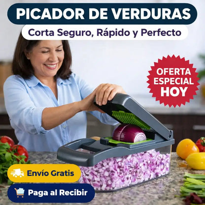 picador DE VERDURAS MULTIFUNCIONAL CORTA, REBANA EN SEGUNDOS