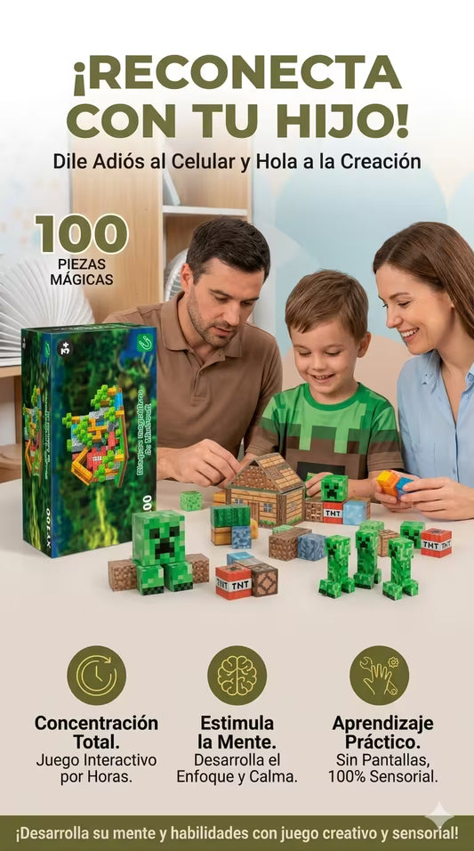 Bloques magnéticos MONTESORI MINECRAFT (100 PCS)