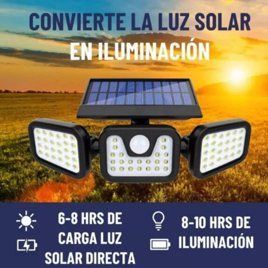LAMPARA SOLAR DE 3 CABEZALES